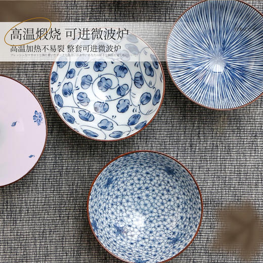 日本制造美浓烧描蓝饭碗 商品图2
