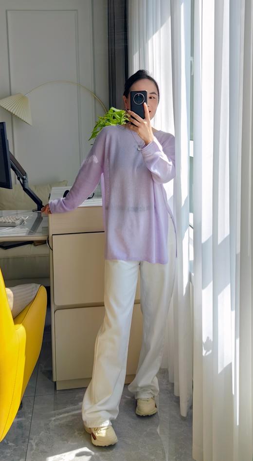 朦胧紫月光山羊绒天丝莱赛尔绵羊毛毛衫 商品图3