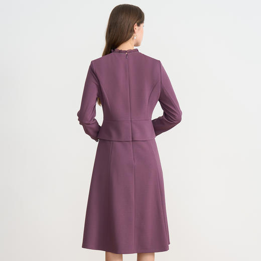 EITIE爱特爱木耳领假两件收腰显瘦通勤气质2025秋季新款连衣裙C2507838 商品图9