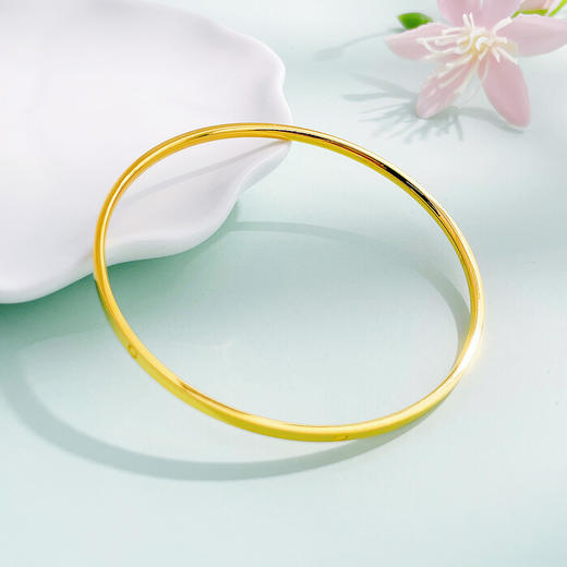 【限时克减150元】足金999 【精品】5G黄金空心固口光面钻纹手镯（面宽约2.3-2.7mm）(AU5GSZ00017)预售产品下单后不退款不退货不换货不补差价 商品图1