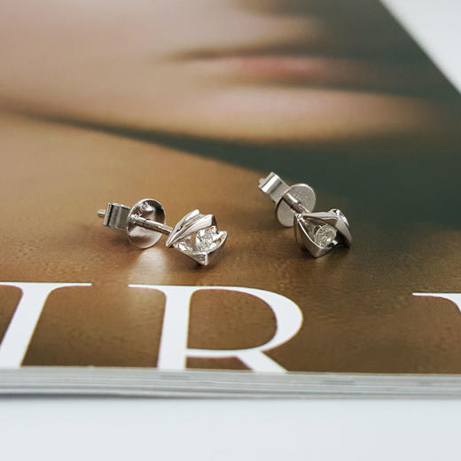 【天然正品】AU750白金简约时尚0.182克拉钻石耳钉300825NJS23 现售价：1080特价！ 商品图5
