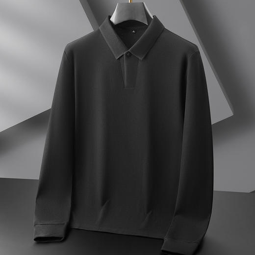 【100%棉】【DDP】大依优型大码男装全棉长袖POLO内里磨毛加肥加大码商务休闲翻领纯棉长袖打底衫 商品图1