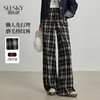 【09/10新品】熙世界慵懒松弛感格纹阔腿裤女秋季新款美式复古宽松休闲直筒长裤 商品缩略图0