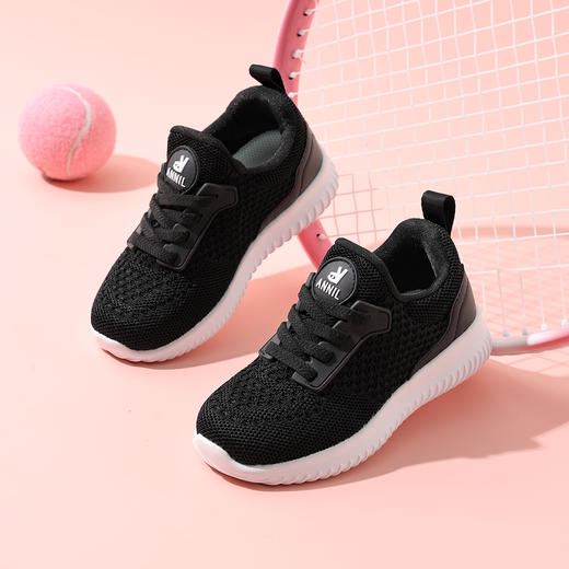 ANNIL/安奈儿童鞋韩系潮款儿童鞋透气软底女飞织耐磨运动鞋HM5305382 商品图2