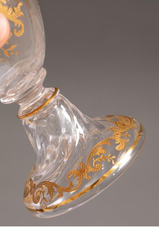独角鹿西洋古董 法国著名水晶工坊圣路易出品24K描金修饰Micado花纹款精雕水晶酒具套件 商品图6
