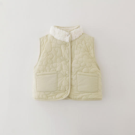 【无氟防泼水】马克珍妮女童花朵绗缝暖绒马甲2025秋冬新款551676 商品图1