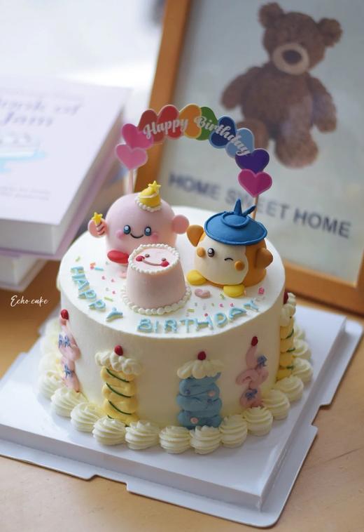 卡比与鲁迪/星之卡比卡通手绘蛋糕-低糖处理无添加 商品图1