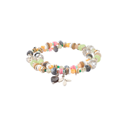 三彩2025新款彩石双层手串手链水晶树叶吊坠美拉德加州海岸自然 商品图2