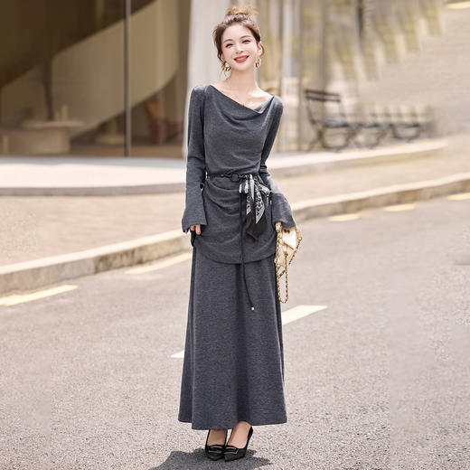 HR SNX3187气质减龄凸显女人味腰部显瘦两件套裙 商品图5