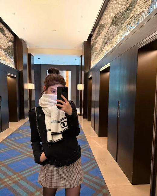 TY412-Chanel 香奈儿 条纹撞色字母刺绣围巾（PG*MM）9.10直播款 商品图0