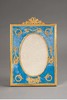 独角鹿西洋古董法国出品路易十六风格飞鸟缎带主题铜鎏金精雕装饰天蓝色天鹅绒方形古董相框 商品缩略图0