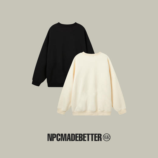 NPC潮牌果冻logo装饰圆领卫衣冬季宽松抓绒潮趣系列国潮NP3BST02 商品图1