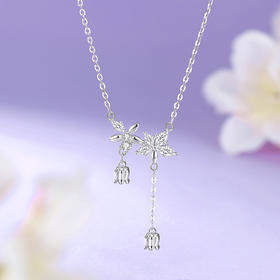 Winy 足银999铃兰悠韵项链配证书送女友闺蜜节日生日礼物