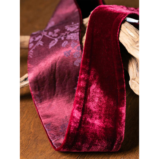 牧衣游原创设计 丝绒腰带红色复古文艺 陌花【不支持会员折】 商品图3