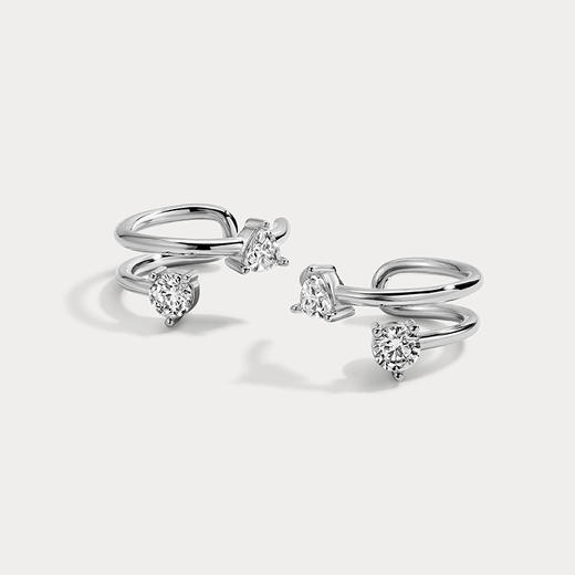 北京仓｜Lili Claspe-Eraz-银色 双圈 锆石 耳廓夹［美国设计师］ 商品图2