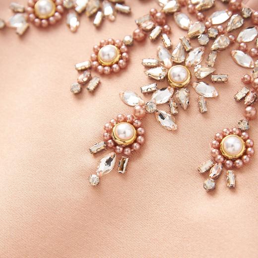 「高货wl」全新升级【铂金会员367/天猫499/差价132】(21548)洛诗琳气质重工手工钉钻连衣裙2025秋季新款法式优雅A字裙 商品图3