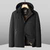 【DKP】大依优型大码加绒夹克男士翻领连帽外套保暖可拆卸帽秋冬商务休闲加肥加大码时尚休闲立领男 商品缩略图1