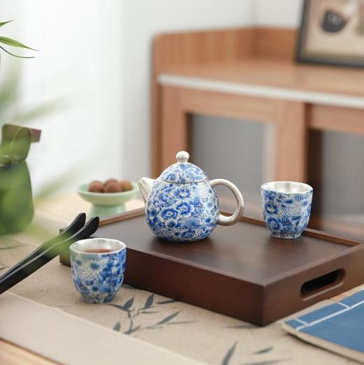 拾物观心·掐丝满花鎏银茶器，极具东方雅韵，内里素雅如月，爱茶人的心头好 商品图0
