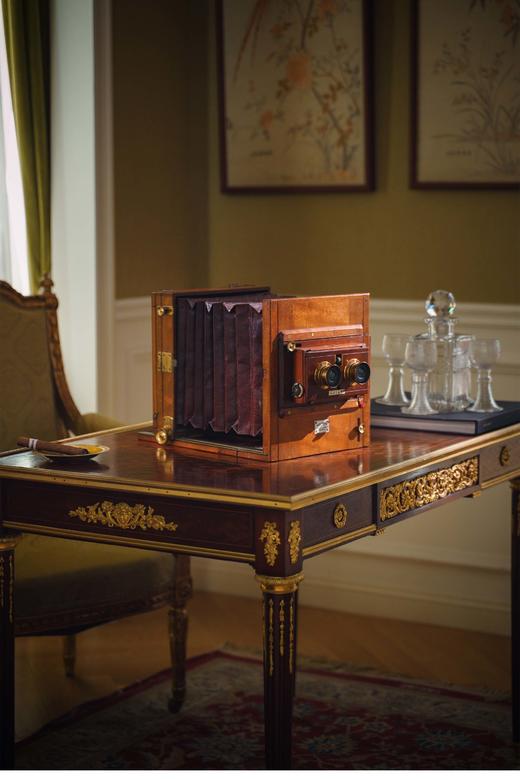 独角鹿西洋古董英国著名品牌Marion & Co. 出品硬木装饰黄铜配件双镜头湿版立体相机摆件 商品图0