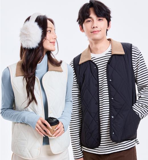 羊毛填充 yi菲同款 情侣款 菱格纹 时尚百搭 情侣款 轻薄透气 舒适百搭 男女同款绗缝轻暖羊毛长袖 商品图1