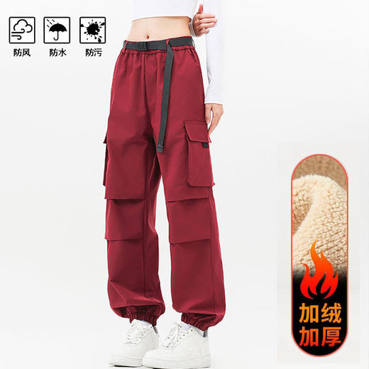 【男女同款户外冲锋裤】加绒伞兵长裤防风防泼水 秋冬山系机能休闲登山裤国庆出游 商品图12