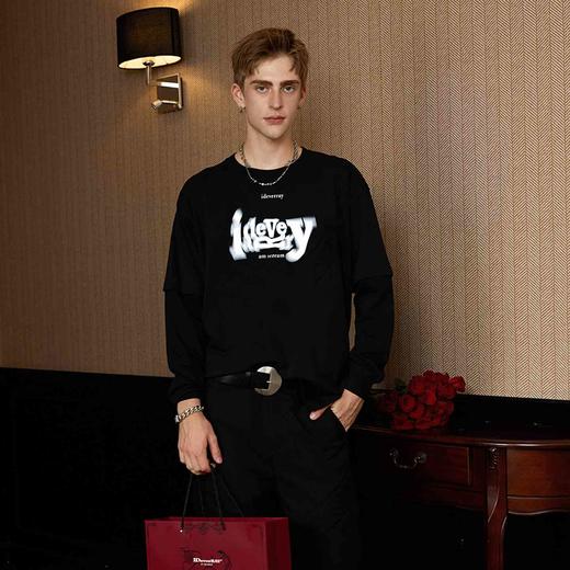 IDEVERRAY【明星同款】早秋情侣新品T恤圆领印花工艺长袖宽松上衣潮 商品图1