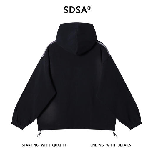 33055SDSA男士秋冬新款痞帅男装扎染拉链口袋立领连帽卫衣下摆松紧百搭 商品图5