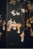 【已售】独角鹿西洋古董20世纪中国出品「庭院仕女」主题黑漆描金装饰寿山石镶嵌双面六曲隔断装饰屏风 商品缩略图3