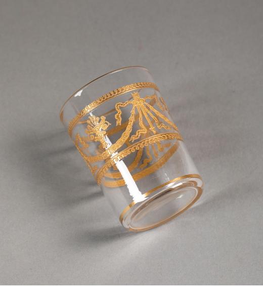 独角鹿西洋古董法国著名水晶工坊圣路易出品24K描金修饰Congress花纹款精雕水晶酒具套件 商品图5