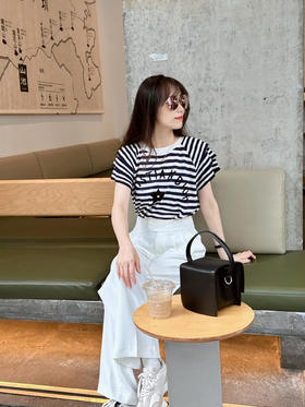 TY400-DIOR迪奥  条纹字母刺绣图案圆领套头  SS23T恤 女款   (PG*MM) 9.10直播款