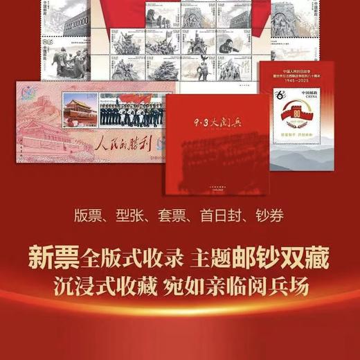 预定！中国9.3大阅兵邮票、首日封及纪念钞券大全套珍藏册！ 商品图1