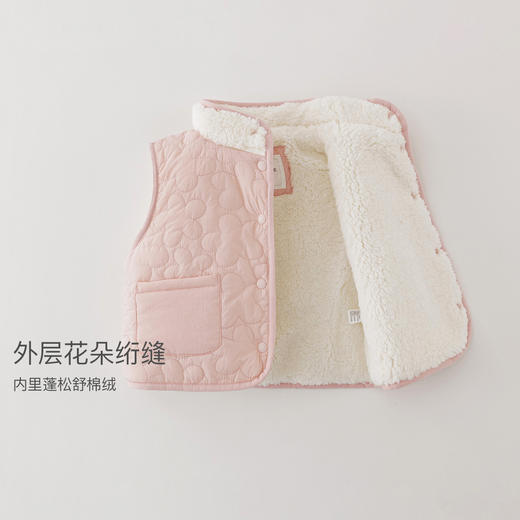 【无氟防泼水】马克珍妮女童花朵绗缝暖绒马甲2025秋冬新款551676 商品图2