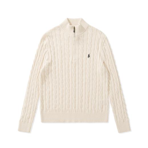 中性款绞花拉链针织毛衣 商品图0