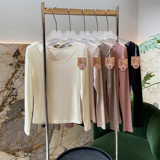 ³ 【日本代工厂轻保暖肌底衣】高弹修身 轻薄保暖 大圆领好搭配 可打底可外穿 XN03-CRMM-BSPK 商品图1