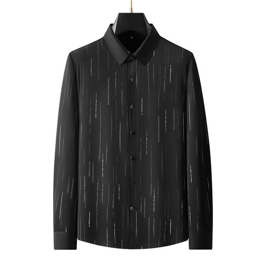 【DDA】大依优型大码男装新款长袖衬衫男青年潮胖加肥加大码时尚休闲方领条纹 商品图5