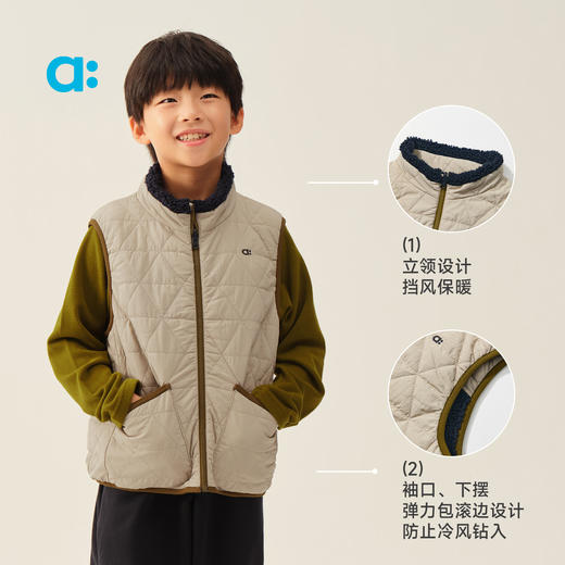 【达人专属】allblu幼岚【不炸毛怪】羊羔绒双面穿马甲儿童马甲25秋冬新品保暖 商品图4