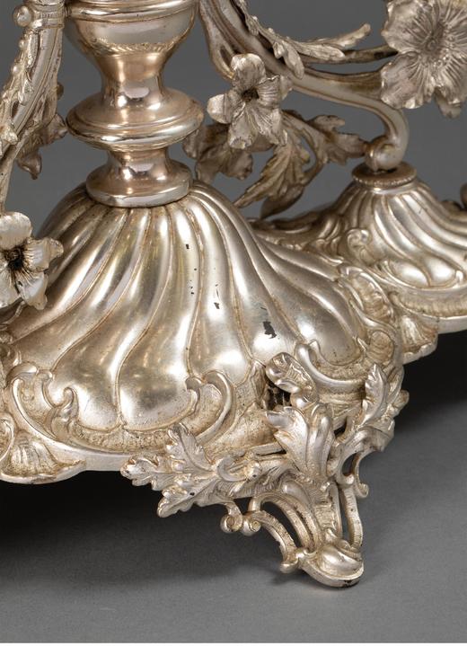 独角鹿西洋古董法国洛可可风格古典花叶主题镀银精雕装饰水晶托盘马蹄莲造型艺术摆件果盘 商品图5