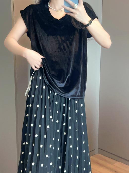 原单立体花朵刺绣小雏菊半身裙 商品图5