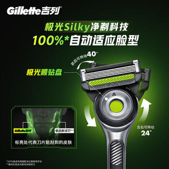 吉列极光刀1刀架4刀头 差旅便携 5层刀片 手动 剃刮胡须刀 去油款男士礼物 京东自营旗舰非吉利 防刮伤免须泡 商品图5