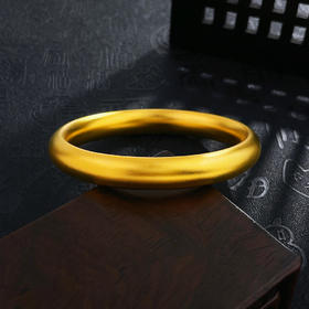 【限时克减150元】足金999.9 古法空心固口手镯油亮双面弧高鼓面素圈泥鳅背手镯（面宽约9.6-10mm）(ANWGFSZ01096-1))预售产品下单后不退款不退货不换货不补差价