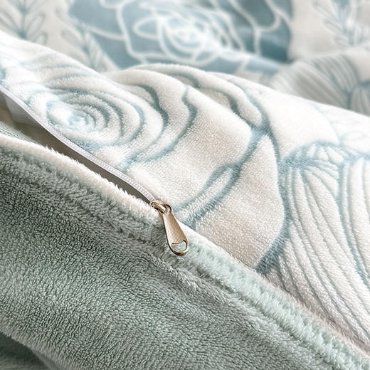 自然醒A类5D立体浮雕宽边牛奶绒四件套高档法兰珊瑚绒床单被套秋冬季轻奢床品QJ 商品图14