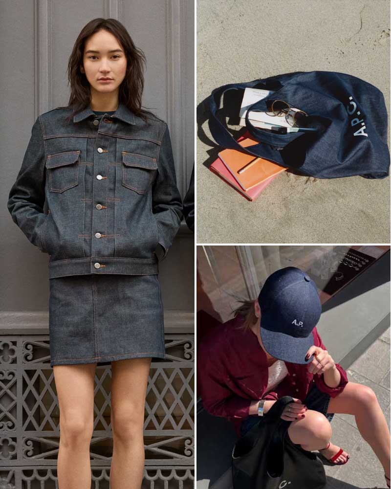 现货 THS-无  APC家 源尾必入 丹宁牛仔外套QF093+简约通勤牛仔包 CQ1414 棒球帽 CN211