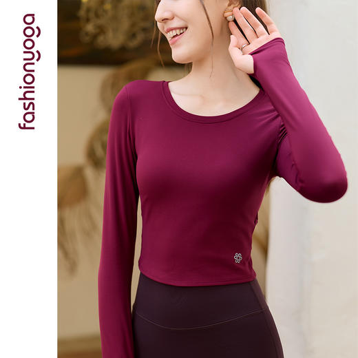 凡圣瑜伽蕾丝拼接美背长袖FC15354 商品图6