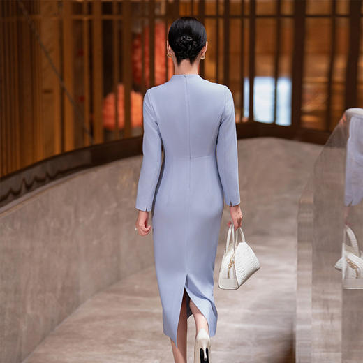 YBY Y489时尚气质端庄大气直筒修身连衣裙 商品图3
