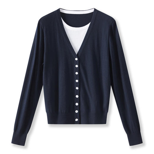 「高货wl」全新升级【铂金会员211/天猫279/差价68】(50126)洛诗琳气质美丽诺羊毛针织上衣2025秋季假两件毛衣开衫 商品图4