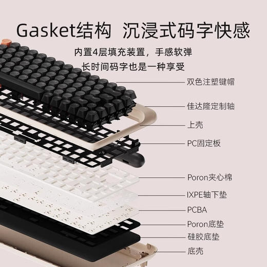 洛斐（Lofree）新圆点机械键盘无线蓝牙三模1970S系列复古键盘 奶昔/橄榄 商品图4