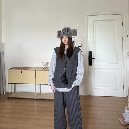 25AW上新 软软同款【素颜T】休闲显瘦设计感撞色假两件拼接长袖T恤 商品图1