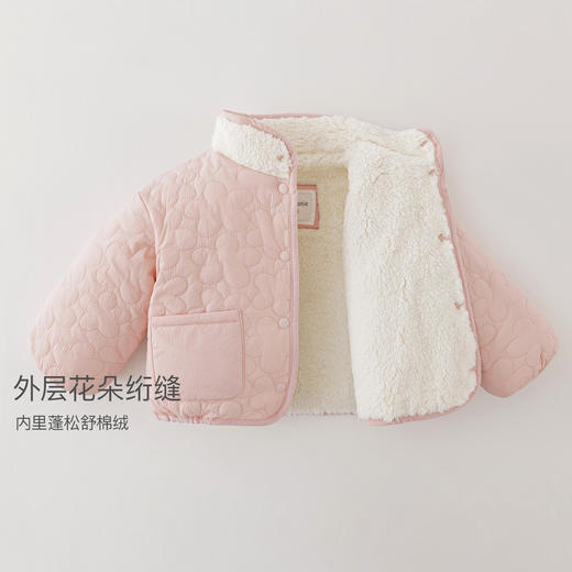 【无氟防泼水】马克珍妮女童花朵绗缝暖绒外套2025秋冬新款551675 商品图2