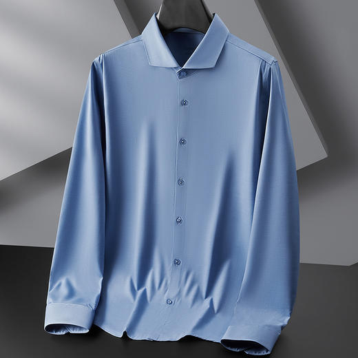 【DDP】大依优型大码男装长袖衬衫男士加肥加大码商务休闲方领莫代尔 商品图1