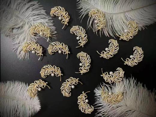 大羽毛珍珠胸花 商品图4